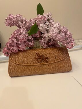 Woven Straw Clutch Handbag